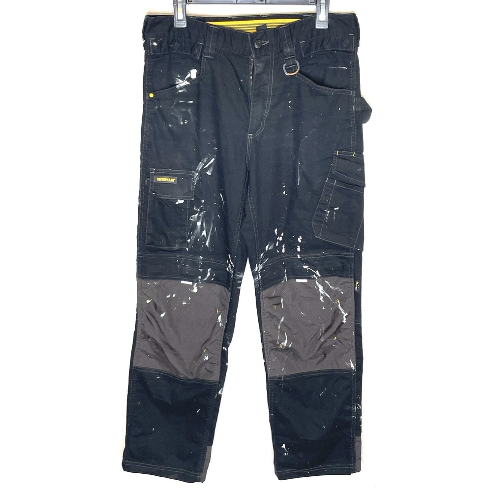 Caterpillar Men Pants H2O Water Resistant Cordura Work Utility 32 Black